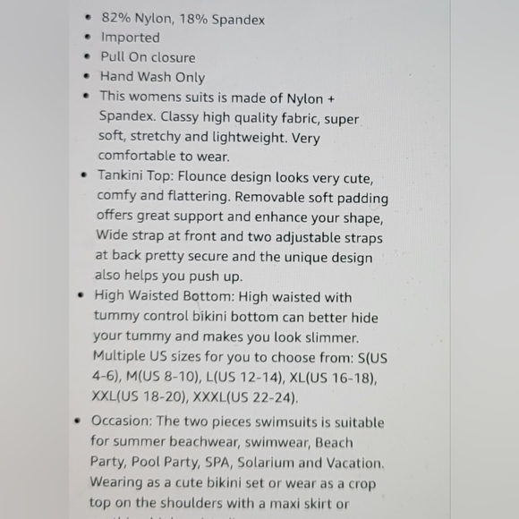 NWT PLUS SIZE FLOUNCE TOP SLIMMING RUCHED STRIPED SWIM SUIT BATHING 3X XXXL - Picture 9 of 13